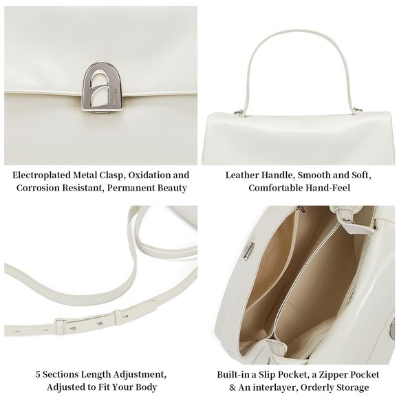 Women'S Top Handle Satchel Bag ."L X ."W X "H Hobo Silhouette Adjustable - Picture 4 of 6